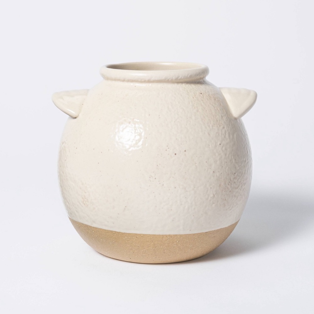 COPY - 6 in x 6 in Crock Stoneware Vase Beige - Threshold designed with Studio …